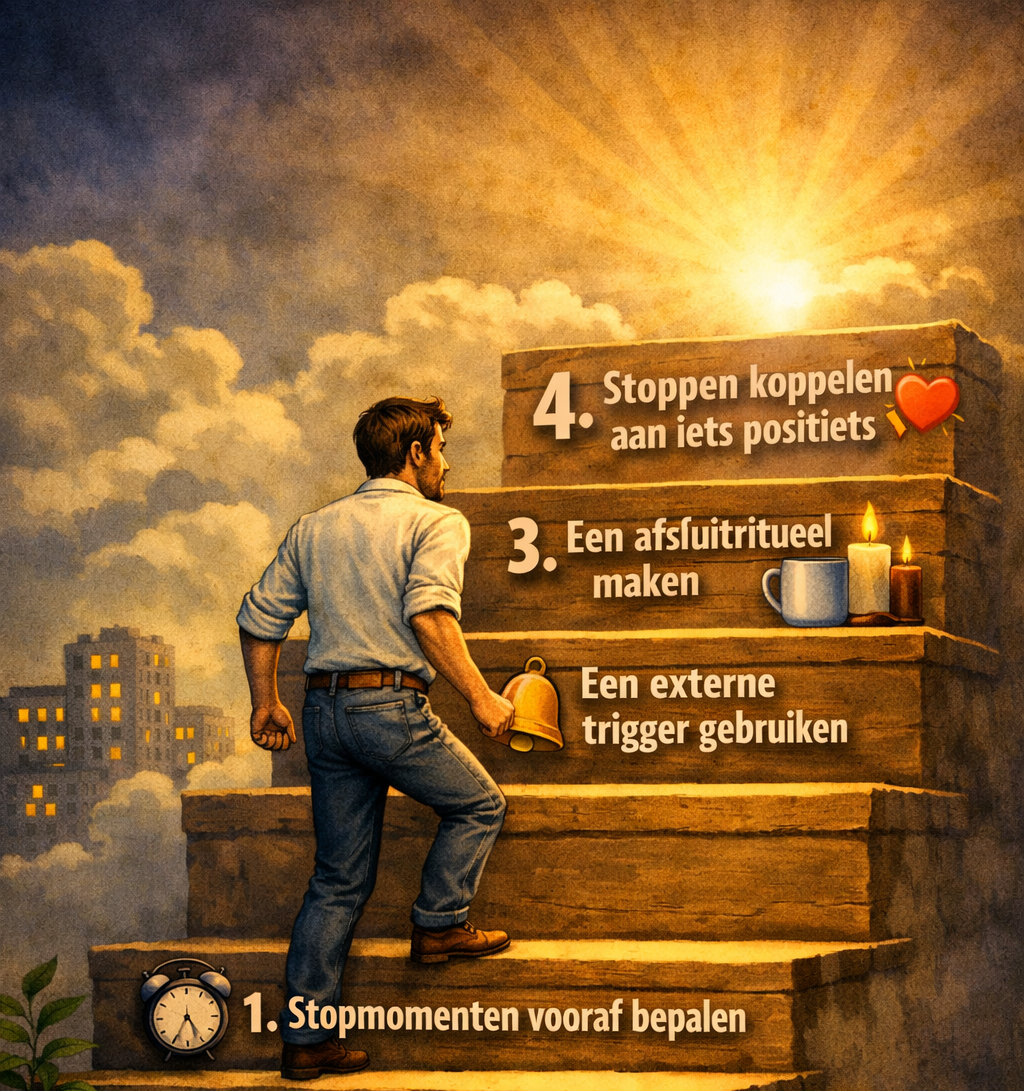 ik kan niet stoppen met werken stappenplan