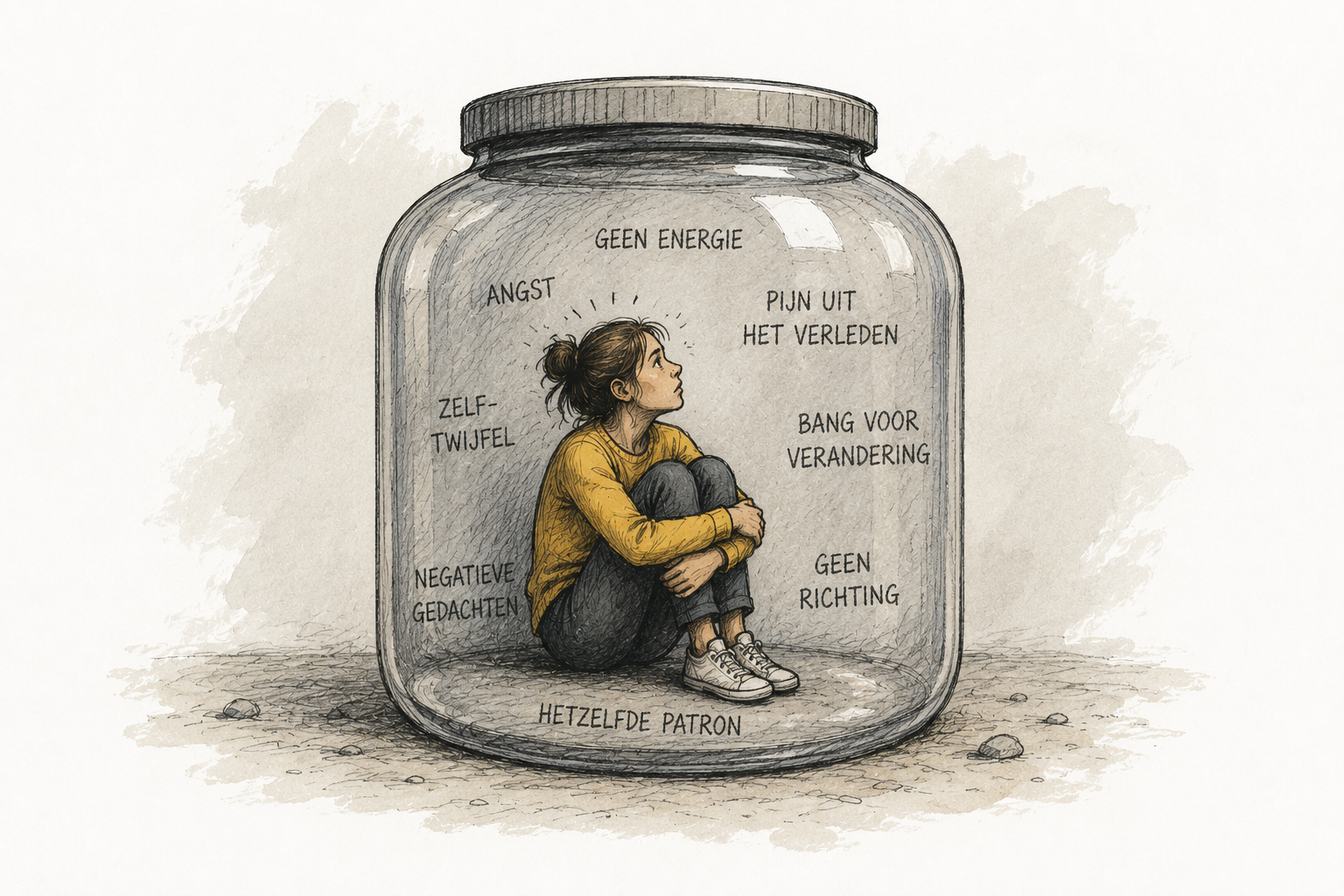 muur van angst in de pot